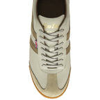 A single cream and tan Gola sneaker, top-down view.