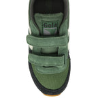 A top-down view of the right Gola Kids Trainers, showing the top and front of the shoe.