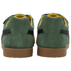 A back view of the Gola Kids' Harrier Strap in green and black.