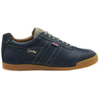 A single Gola men's Harrier 72 trainer in navy with a light gum sole and grey laces.