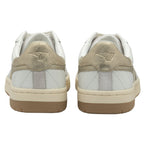 Back profile of the Gola Women's Balsa Leather Sneakers in white and gold.