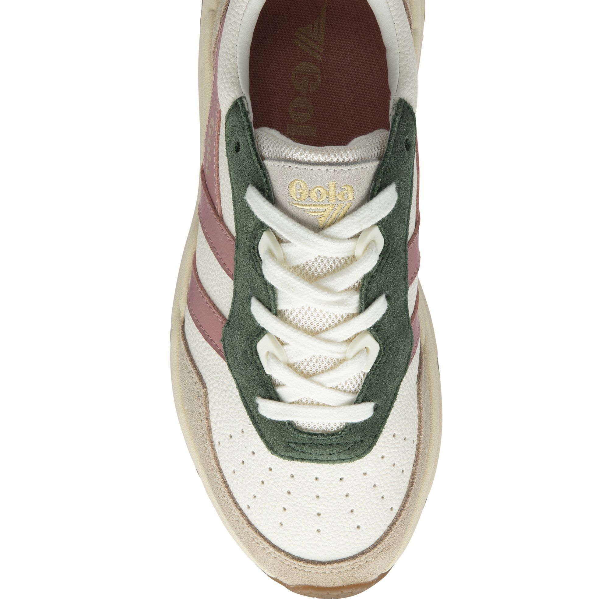 Top-down view of a Gola women's sneaker showing laces and color details.