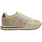 A right Gola women's Orchid Trainer in white, metallic, and pink on a white background.