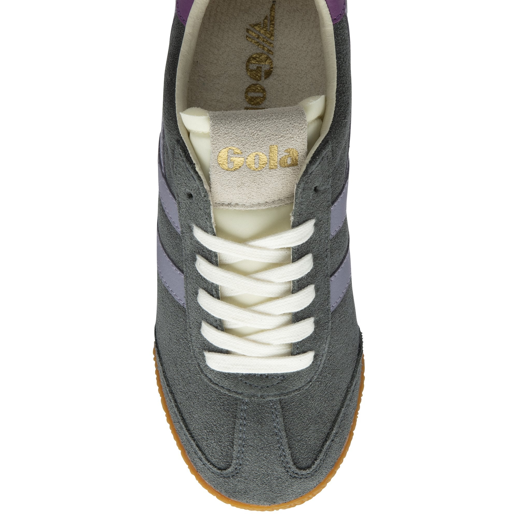 The Gola women's trainer, viewed from above, showcases the sleek silhouette and design.