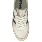 Top-down view of a Gola men's sneaker, displaying the laces and the Gola logo on the tongue.