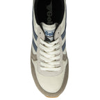 The top-down view of a single Gola men's sneaker in off-white, grey, and blue.