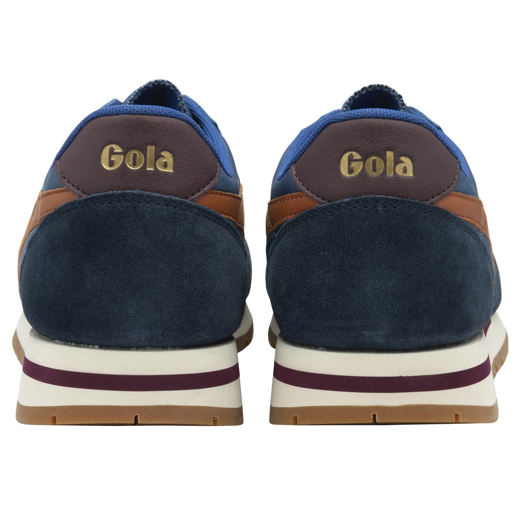 Back view of a pair of Gola men's sneakers, showing the Gola logo on the heel.