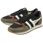 Pair of Gola men's sneakers in black, white, and brown with tan soles.