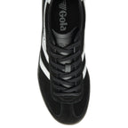 A black Gola men's sneaker viewed from above, with a white Gola logo on the side.