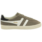 A single Gola men's sneaker in grey with white stripes and a black heel tab.