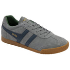 A single gray Gola sneaker with blue stripes and a gum sole, angled slightly.