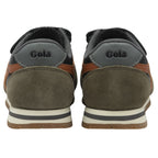 The back of two Gola sneakers, showing the Gola branding on the heel.