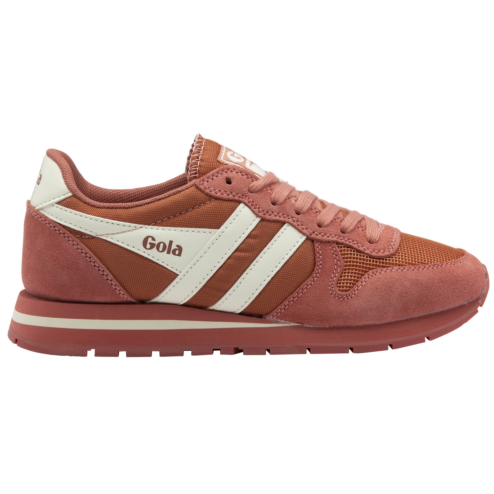 A single Gola women's Orchid sneaker in red, featuring white side stripes.