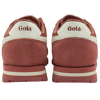 Rear view of Gola women's Orchid sneakers in red, showcasing the heel detail.