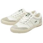 Both Gola women's casual shoes, made of white canvas with beige suede.