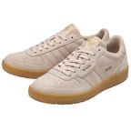 A pair of Gola shoes with beige uppers and gum soles, angled for display.