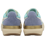 Rear view of Gola Orchid sneakers, highlighting the purple and gold heel details.