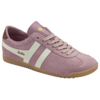 A left light purple Gola Orchid sneaker with white stripes and a brown heel accent.