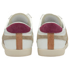 Rear view of two Gola Bullet trainers, highlighting burgundy heel tabs.