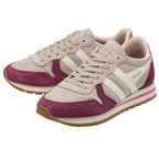Pair of women's Gola trainers in shades of pink, burgundy, and off-white.