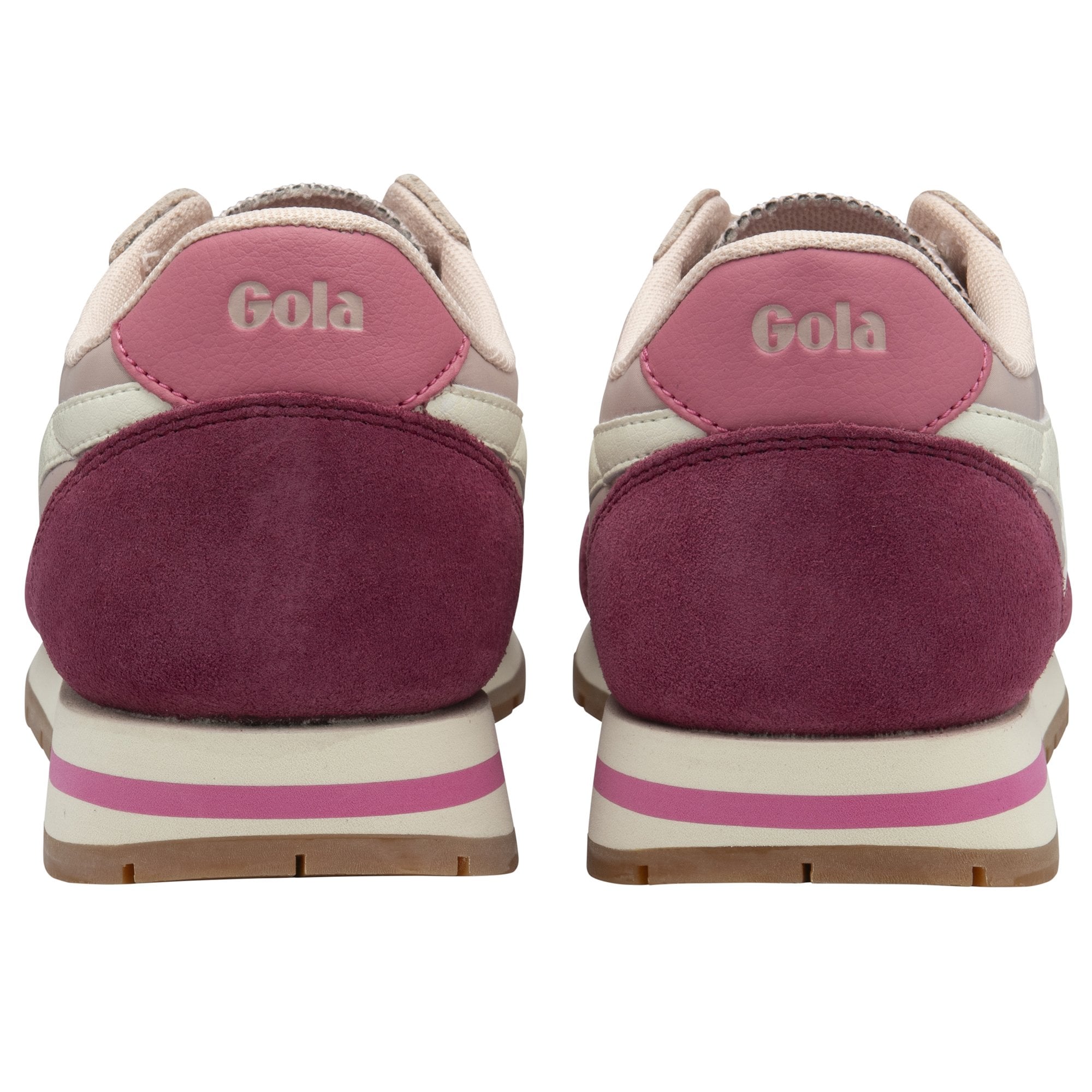 Rear view of a pair of women's Gola trainers.