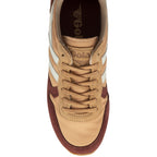 Top-down view of a single Gola women's trainer in sun/burgundy.