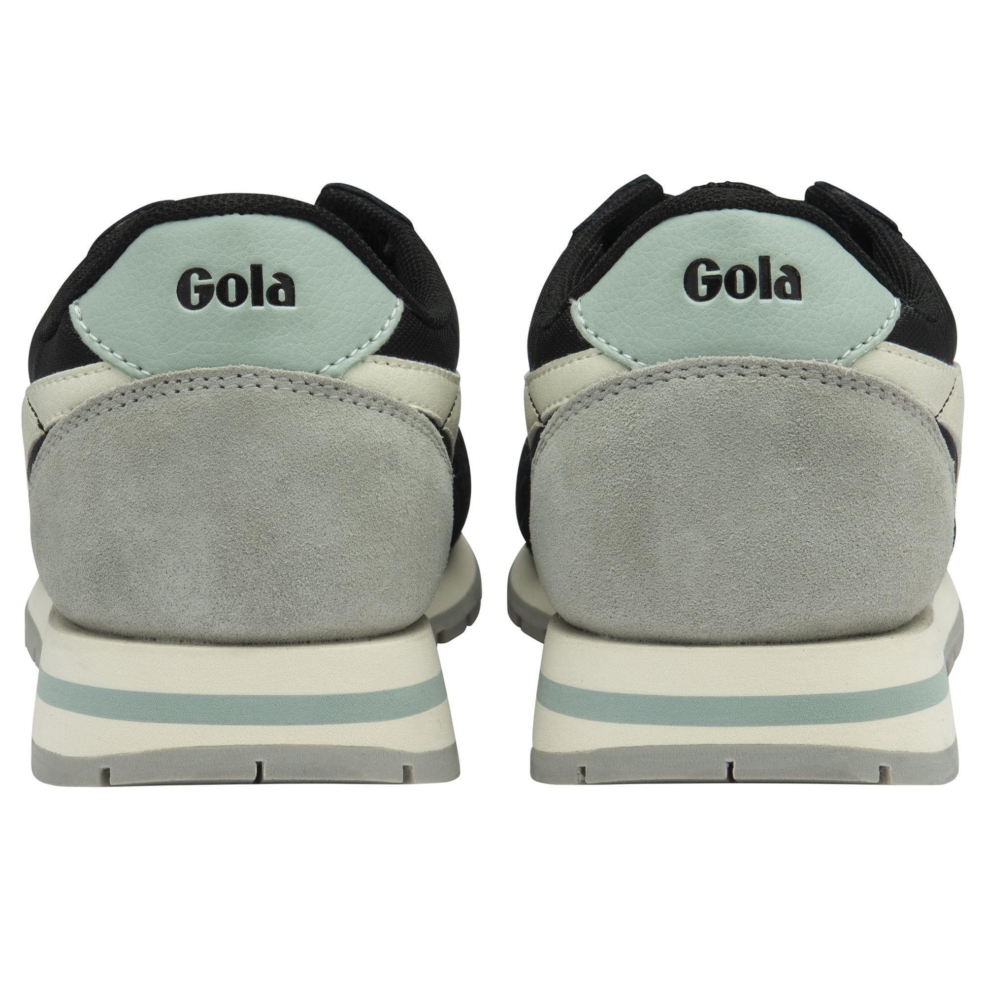 The back of two Gola sneakers, showing the logo on the heel.
