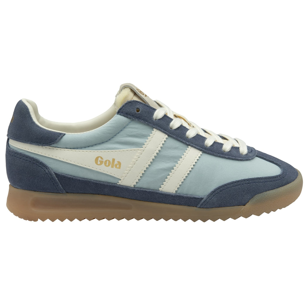 Side profile of a Gola men's Trainer in shades of blue.