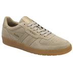 A slightly angled view of a single tan Gola Elan sneaker with gum sole.