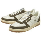Pair of Gola shoes in off-white and olive green, with a gum sole.