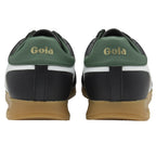 A pair of black Gola Super Quarter men's shoes, back view, on a white background.