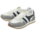 A pair of Gola men's sneakers in white, grey, and navy.