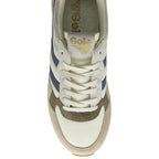 Top-down view of a Gola men's sneaker, displaying the laces and Gola branding on the tongue.