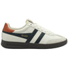 Gola Classics Men's Cyclone Leather Trainers - White/Navy/Moody Orange/Dark Gum - White/Navy/Moody Orange/Dark Gum