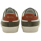Back view of a pair of Gola men's sneakers showing brown heel tabs with the logo.