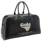 Side view of the Gola Performance Endurance Bag, black with white logo and text.