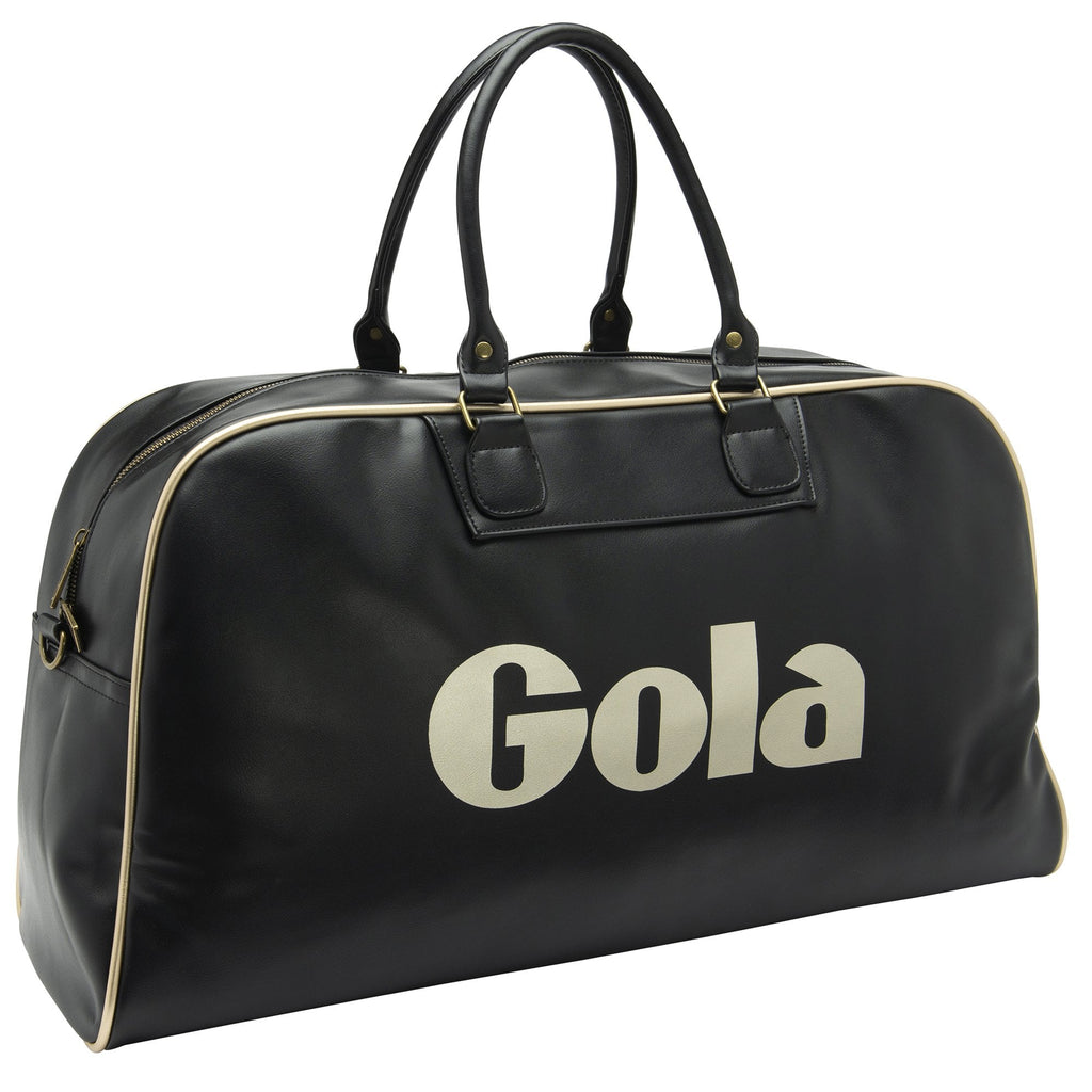 Side view of the Gola Performance Endurance Bag, black with large white logo.