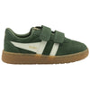 Gola Classics Kids' Hawk Suede Strap Trainers - Evergreen/Off White/Gum - Evergreen/Off White/Gum