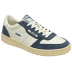 A single off-white and blue suede Gola low-top sneaker positioned facing forward.