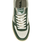 Top-down view of a Gola men's sneaker in white and green.