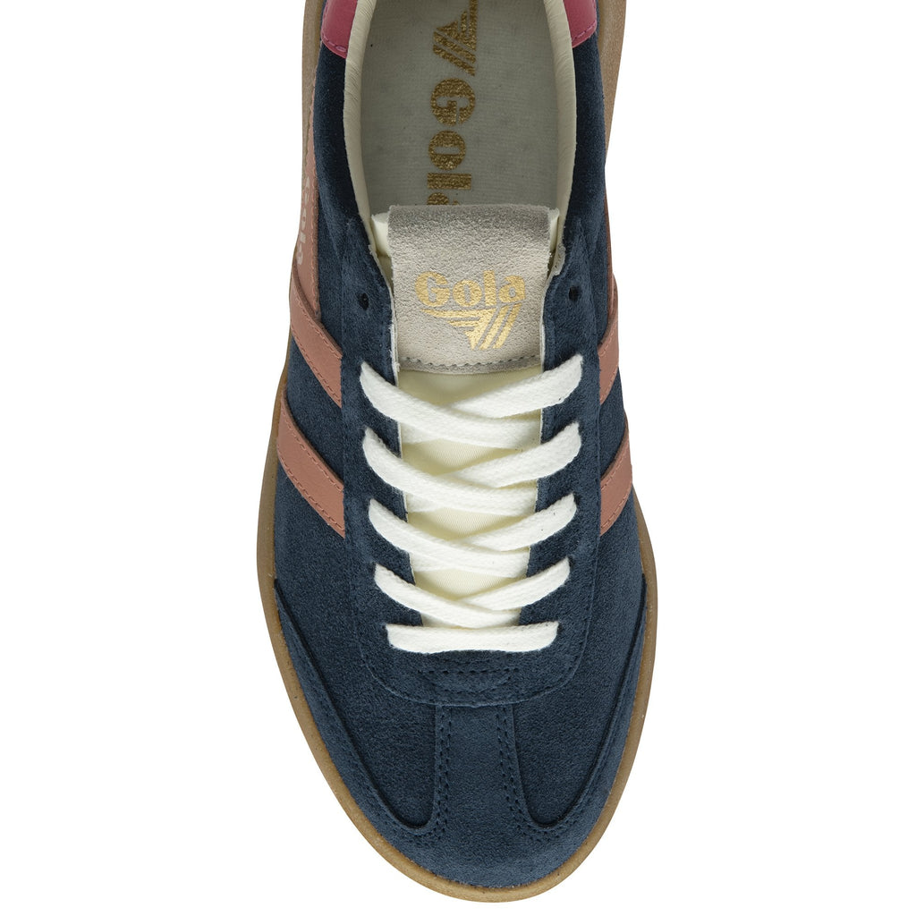 The top-down view of a single Gola low-top sneaker, highlighting the white laces.