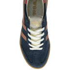 The top-down view of a single Gola low-top sneaker, highlighting the white laces.