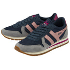 Pair of Gola women's trainers in navy, pink, and gray.