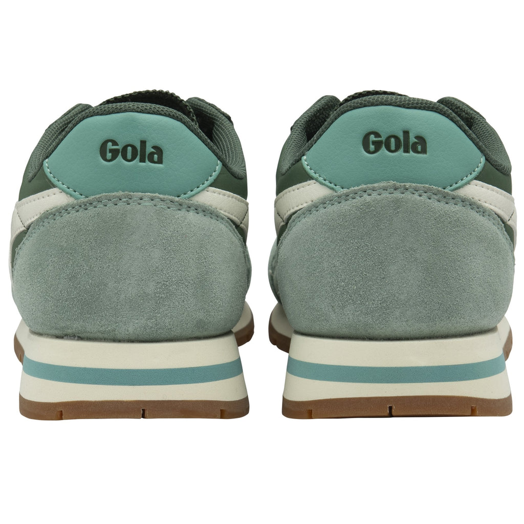 A pair of recycled men's Gola Trainers, rear view. 