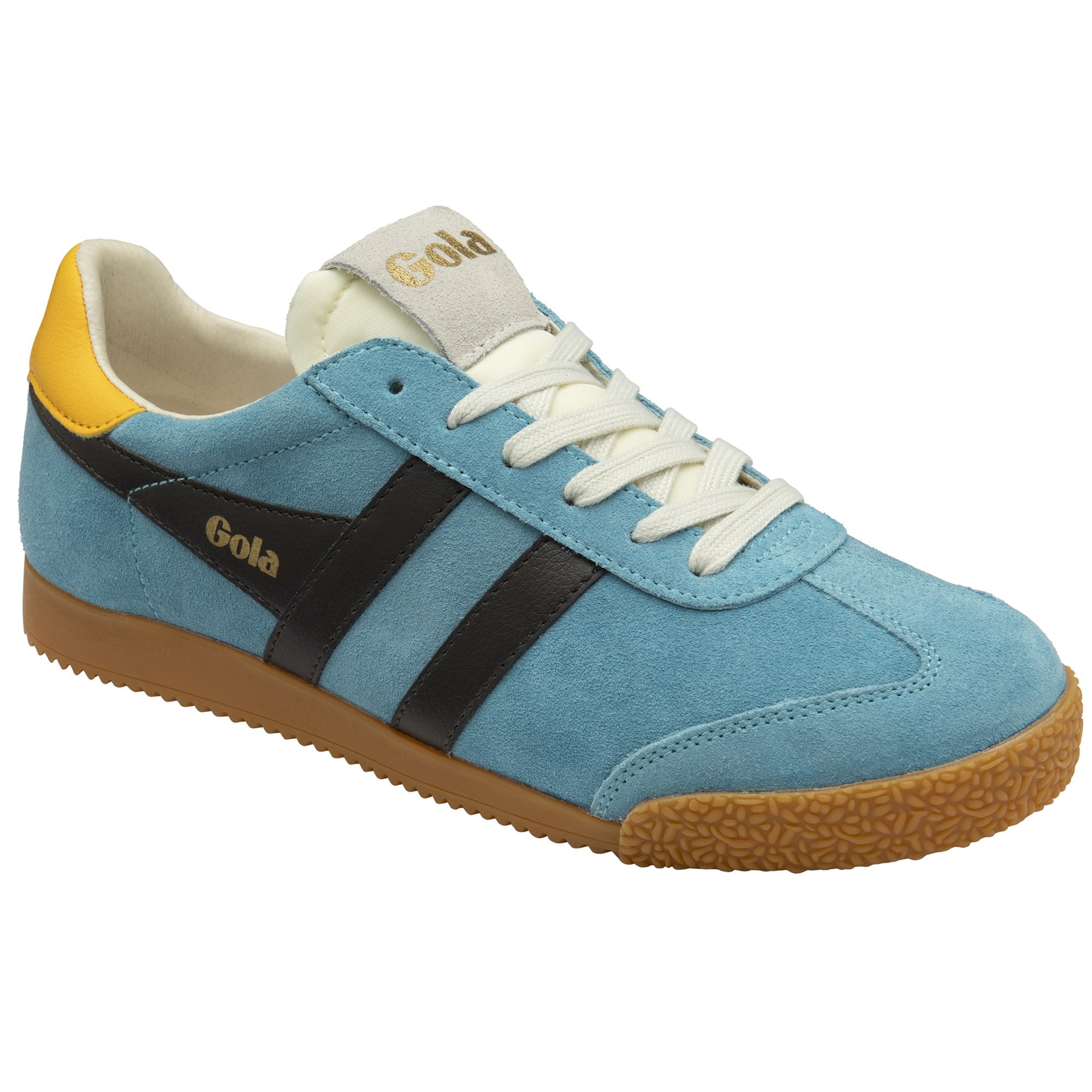 A sky blue Gola Classics women's trainer, viewed from an angle.