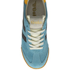 A sky blue Gola Classics women's trainer, viewed from above.