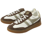 Pair of Gola men's sneakers in white and brown, angled to show both shoes.