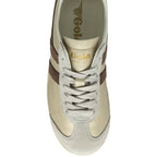 The top-down view of a right Gola Bullet gold and brown sneaker.