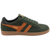 Gola Classics Herren-Turnschuhe Equipe II aus Wildleder - Dunkelkhaki/Düsteres Orange/Schwarz - Dunkelkhaki/Düsteres Orange/Schwarz