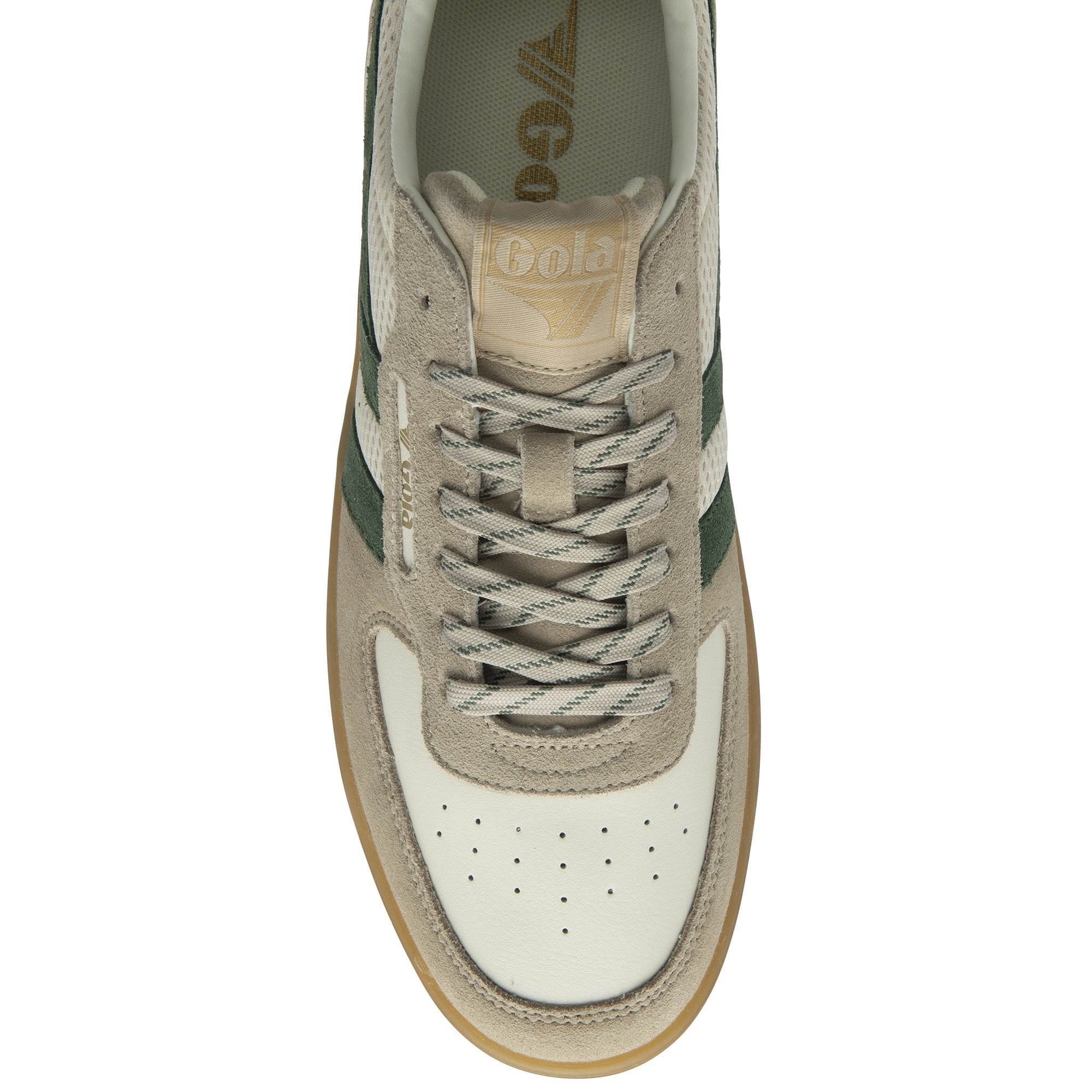 Top-down view of a single Gola men's shoe, showing laces and toe details.